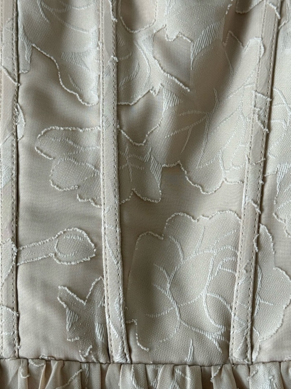Azazie Floria Beige Strapless Dress with Corset Detailing - Picture 6 of 8